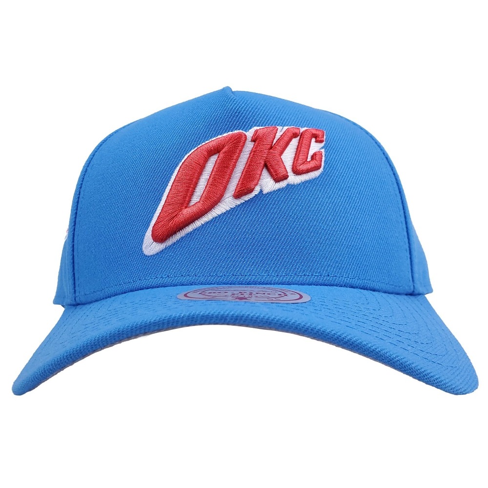 OKC Thunder Mitchell & Ness NBA Pro Fit Snapback Hat Cap 3D‎ Logo Blue NWT